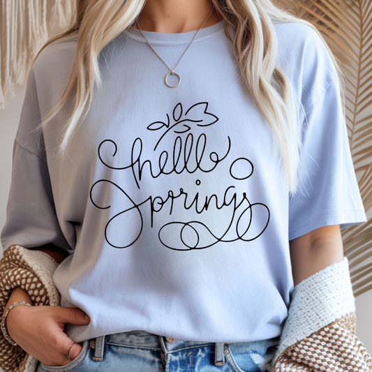 Minimal Hello Spring - Spring Unisex T-Shirt
