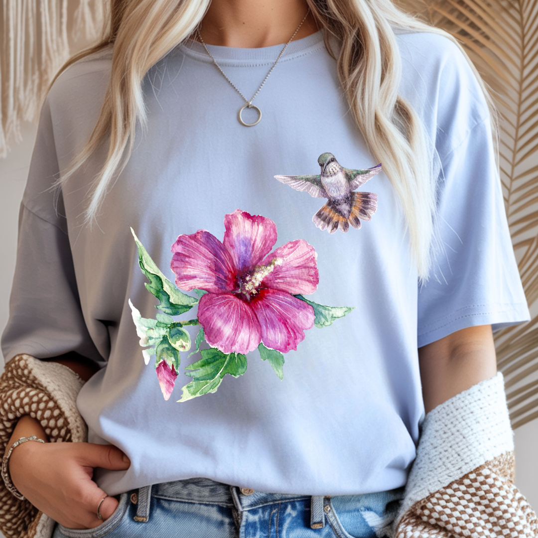 Hummingbird in Bloom - Spring Unisex T-Shirt
