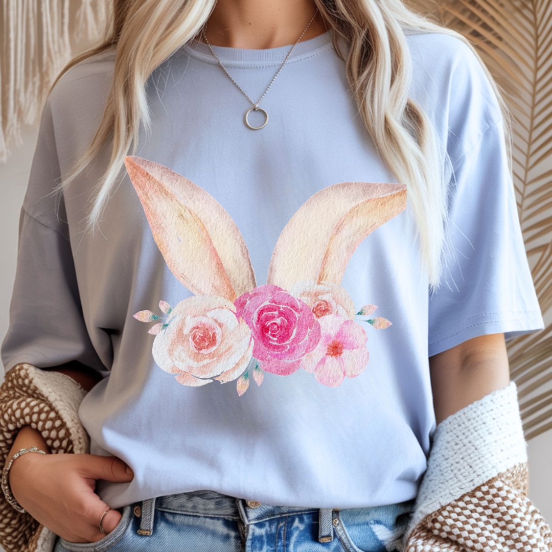 Floral Bunny Ears - Spring Unisex T-Shirt