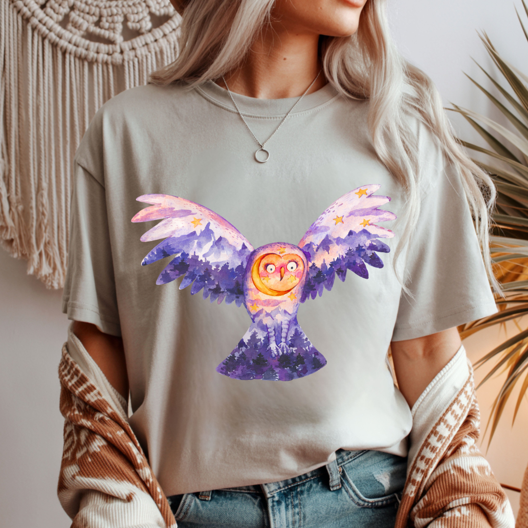 Halloween Owl in the Sky Unisex T-Shirt