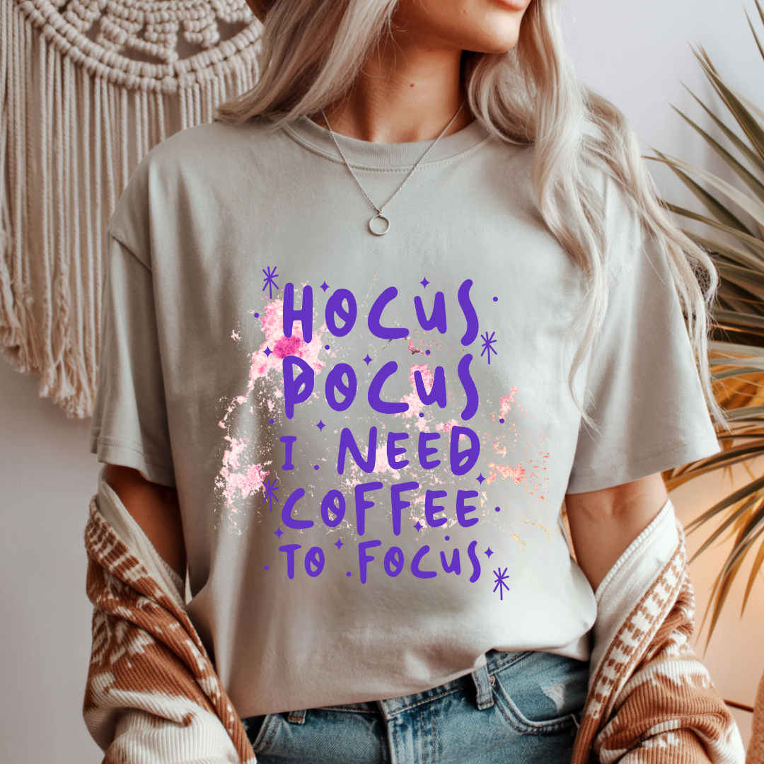 Hocus Pocus I Need Coffee to Focus - Halloween Unisex T-Shirt