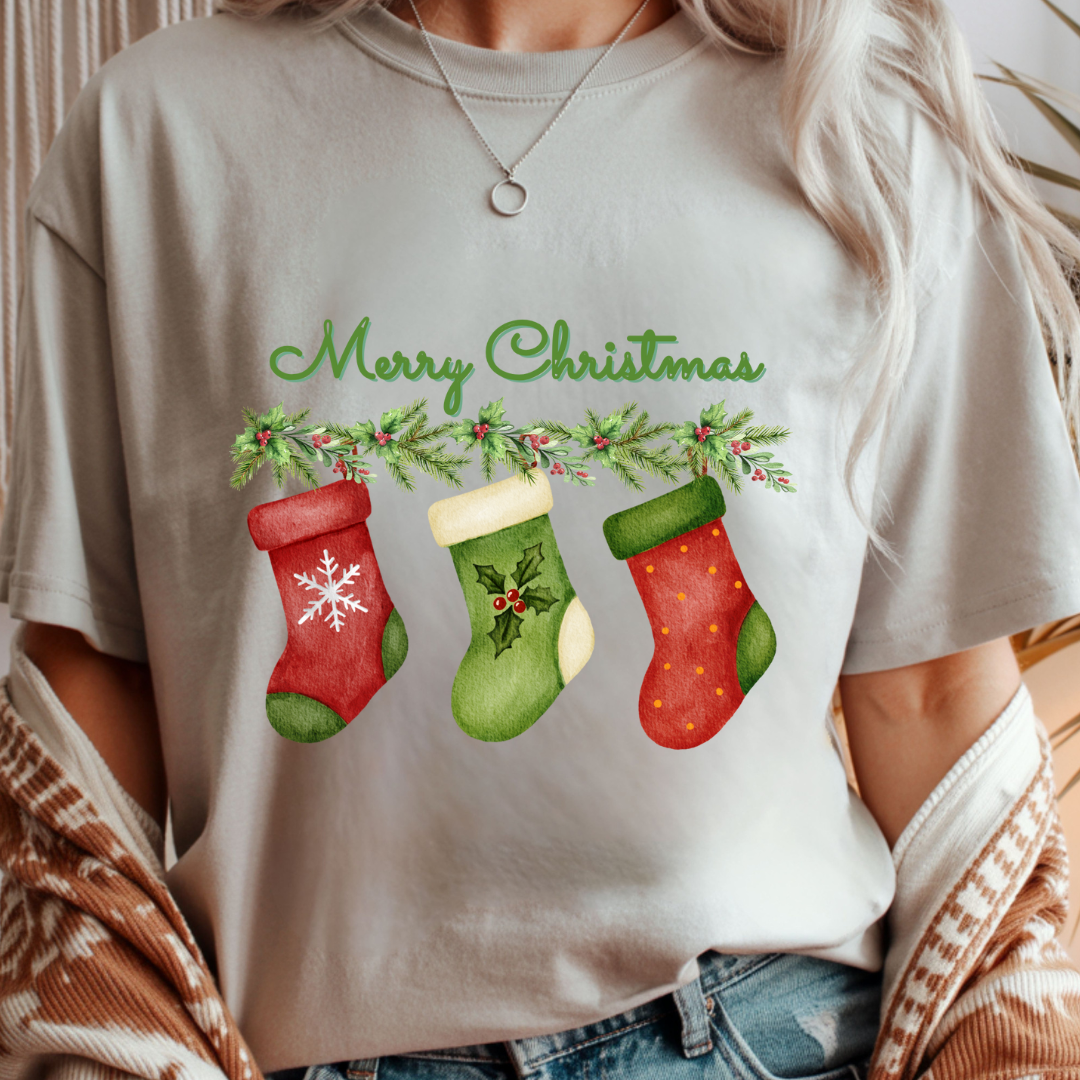 Merry Christmas Stockings - Christmas Unisex T-Shirt