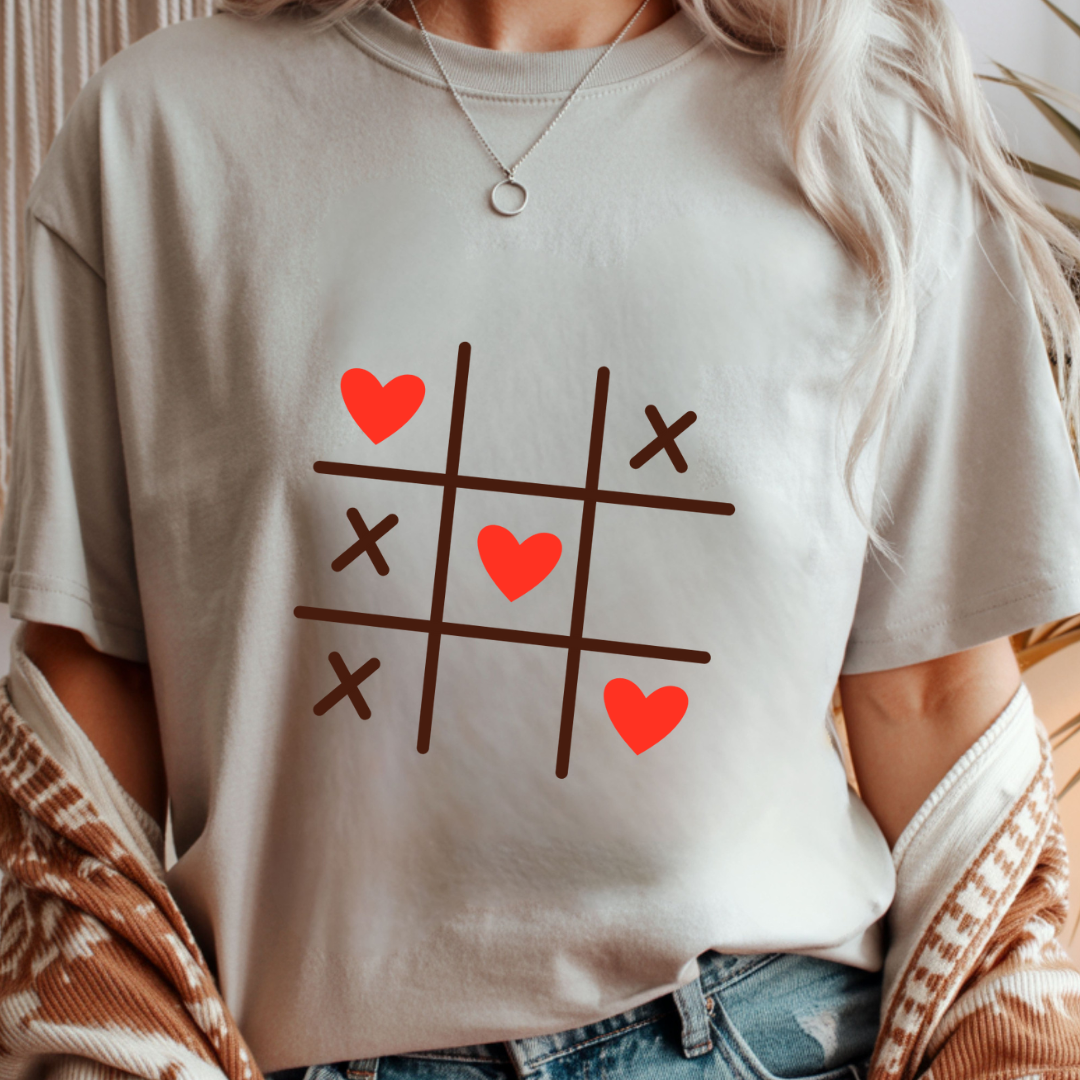 Heart Tic-Tac-Toe - Valentines Day Unisex T-Shirt