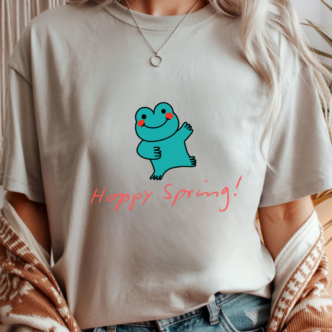 Hoppy Spring Frog - Spring Unisex T-Shirt