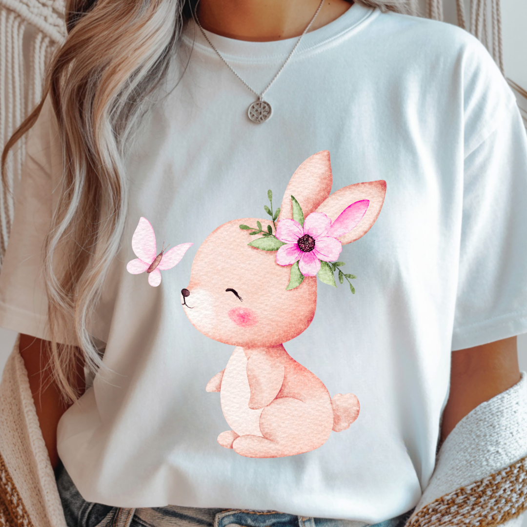 Floral Bunny - Spring Unisex T-Shirt