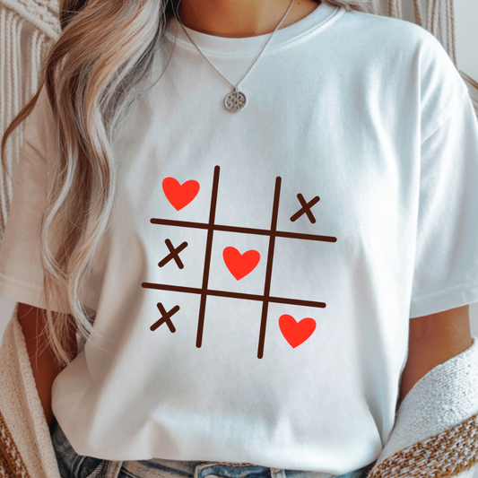 Heart Tic-Tac-Toe - Valentines Day Unisex T-Shirt