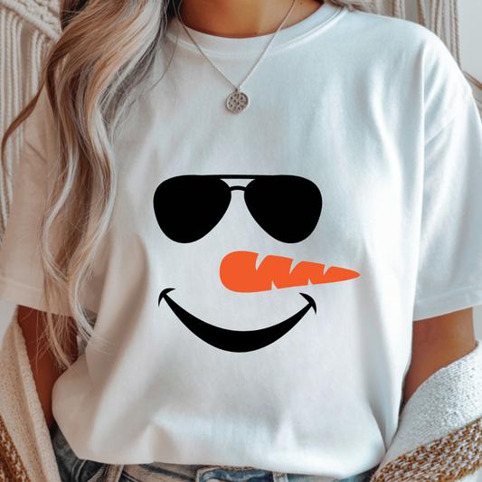 Snowman with Glasses - Winter Unisex T-Shirt