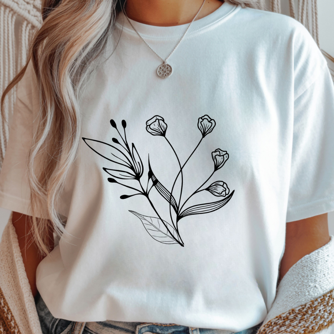 Minimal Botanical Line - Spring Unisex T-Shirt