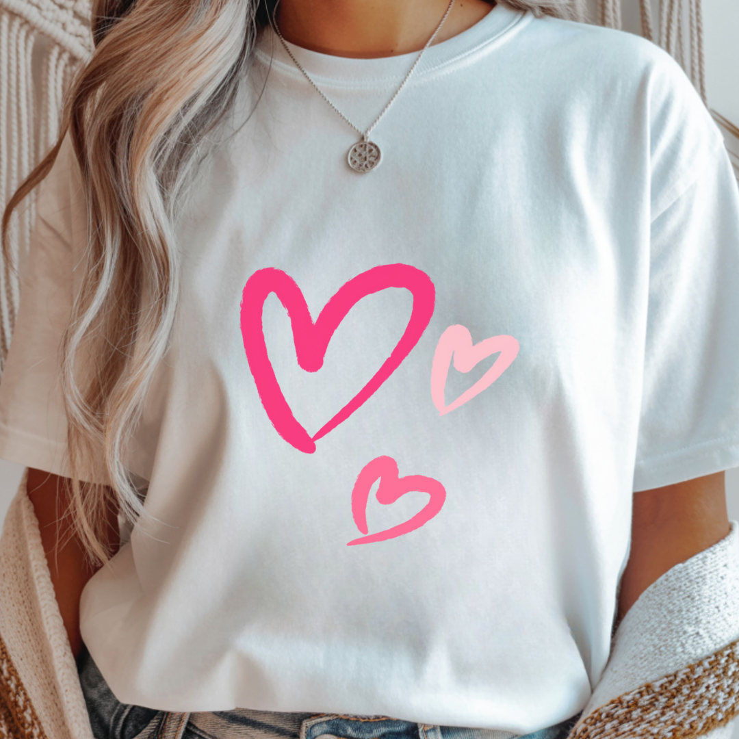Three Hearts - Valentines Day Unisex T-Shirt