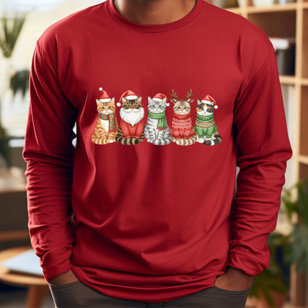 Christmas Cats - Winter Unisex Jersey Long Sleeve Tee