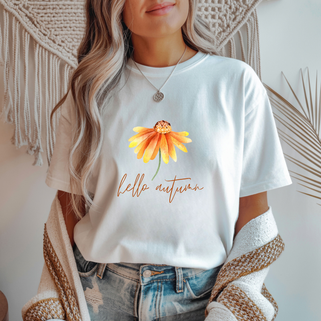 Hello Autumn - Flower Unisex T-Shirt