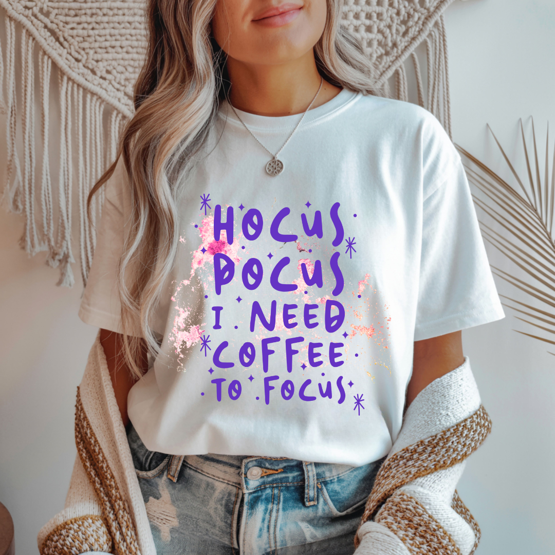 Hocus Pocus I Need Coffee to Focus - Halloween Unisex T-Shirt
