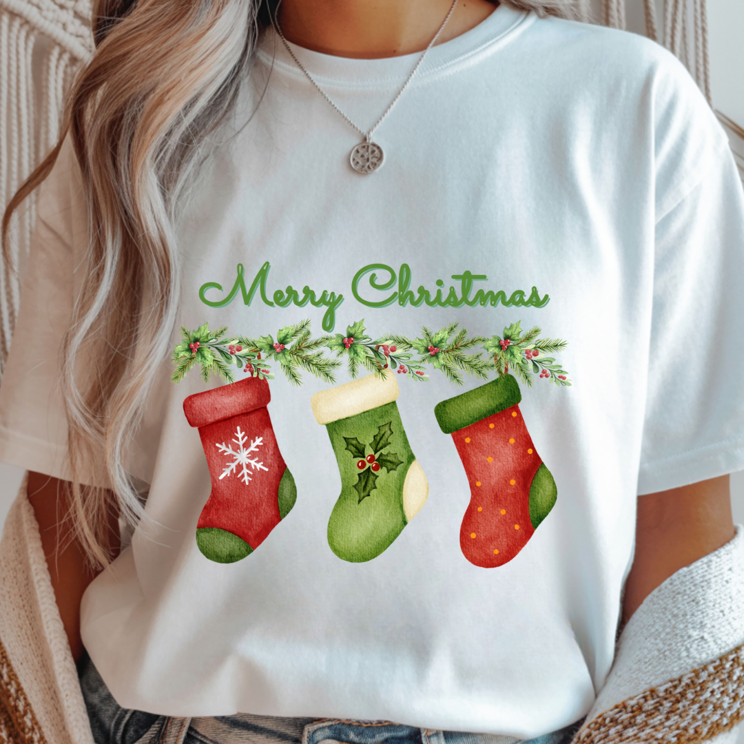 Merry Christmas Stockings - Christmas Unisex T-Shirt