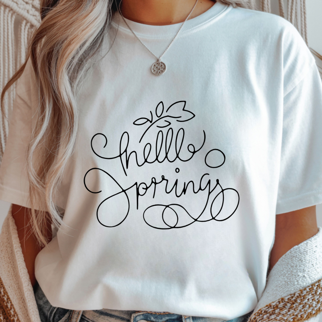 Minimal Hello Spring - Spring Unisex T-Shirt