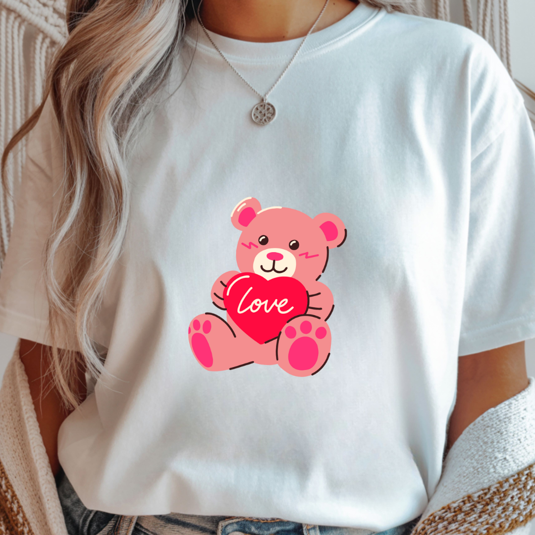 Lovely Bear - Valentines Day Unisex T-Shirt