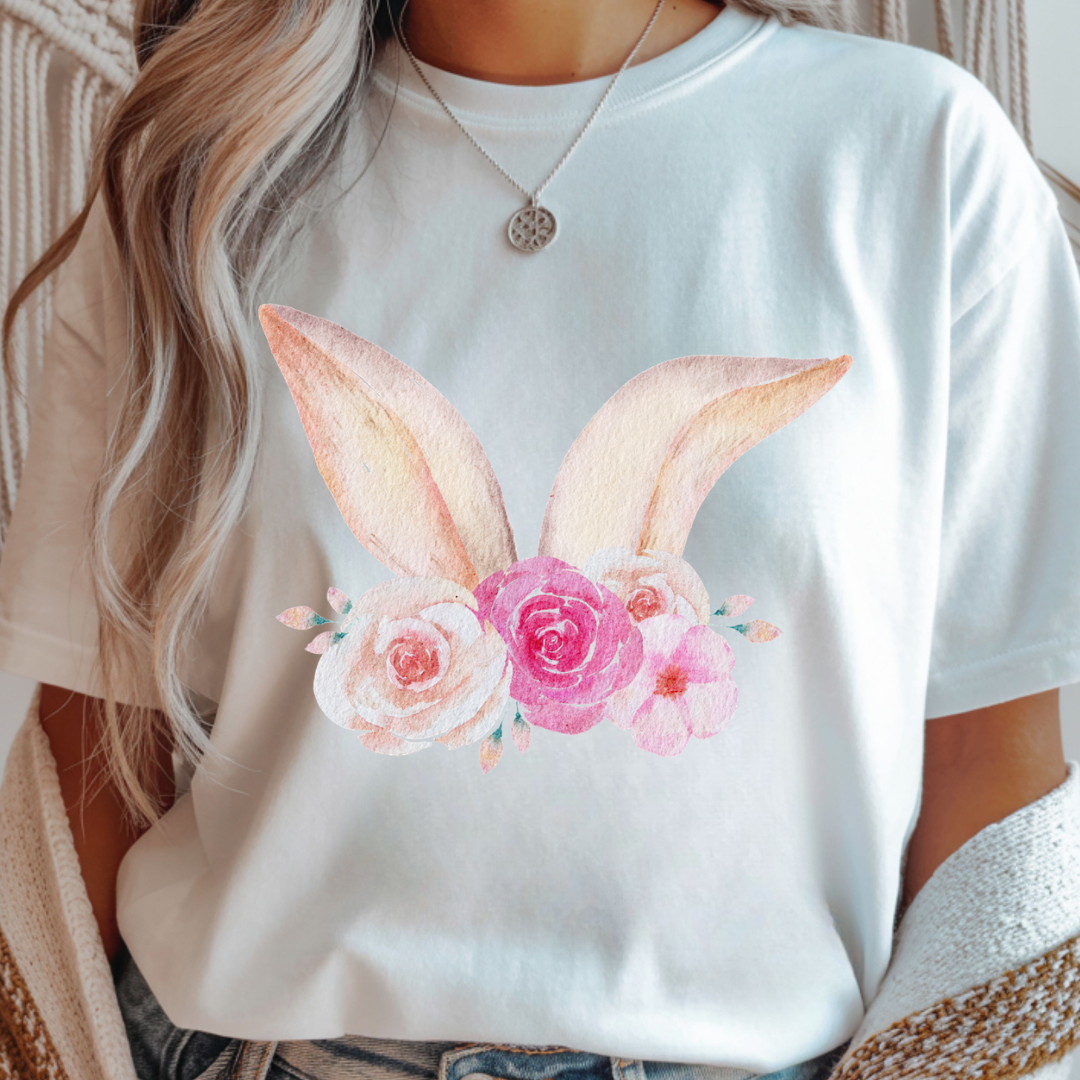 Floral Bunny Ears - Spring Unisex T-Shirt