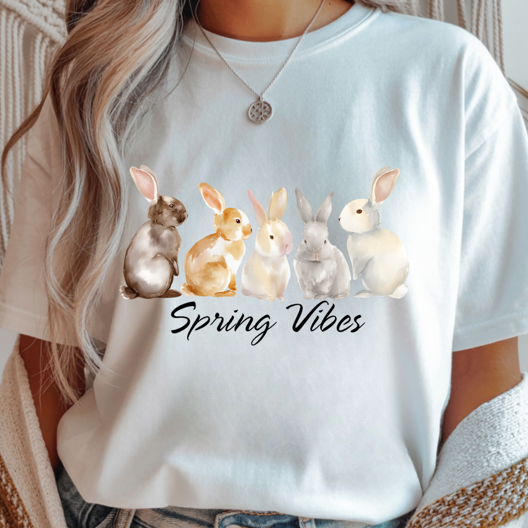 Spring Vibes Bunnies - Spring Unisex T-Shirt