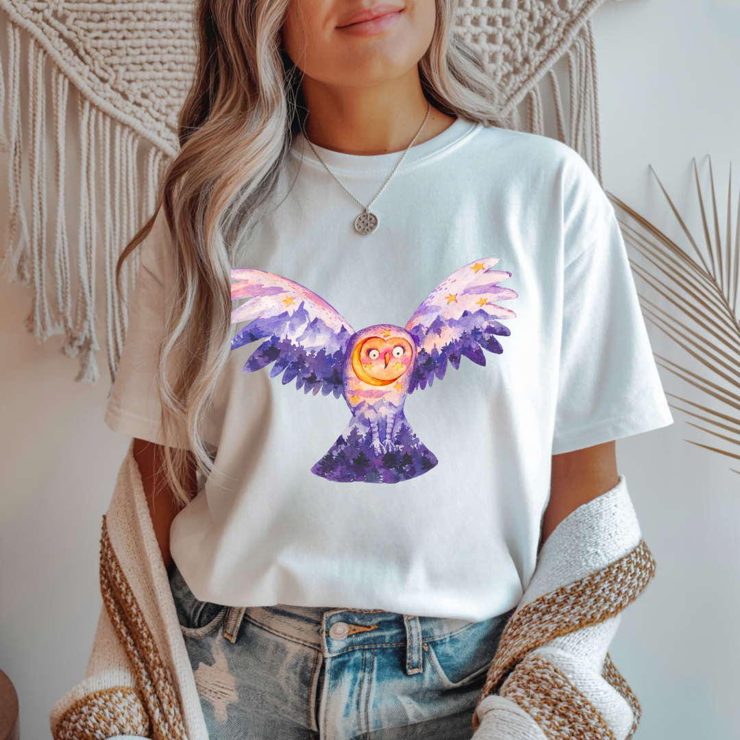 Halloween Owl in the Sky Unisex T-Shirt