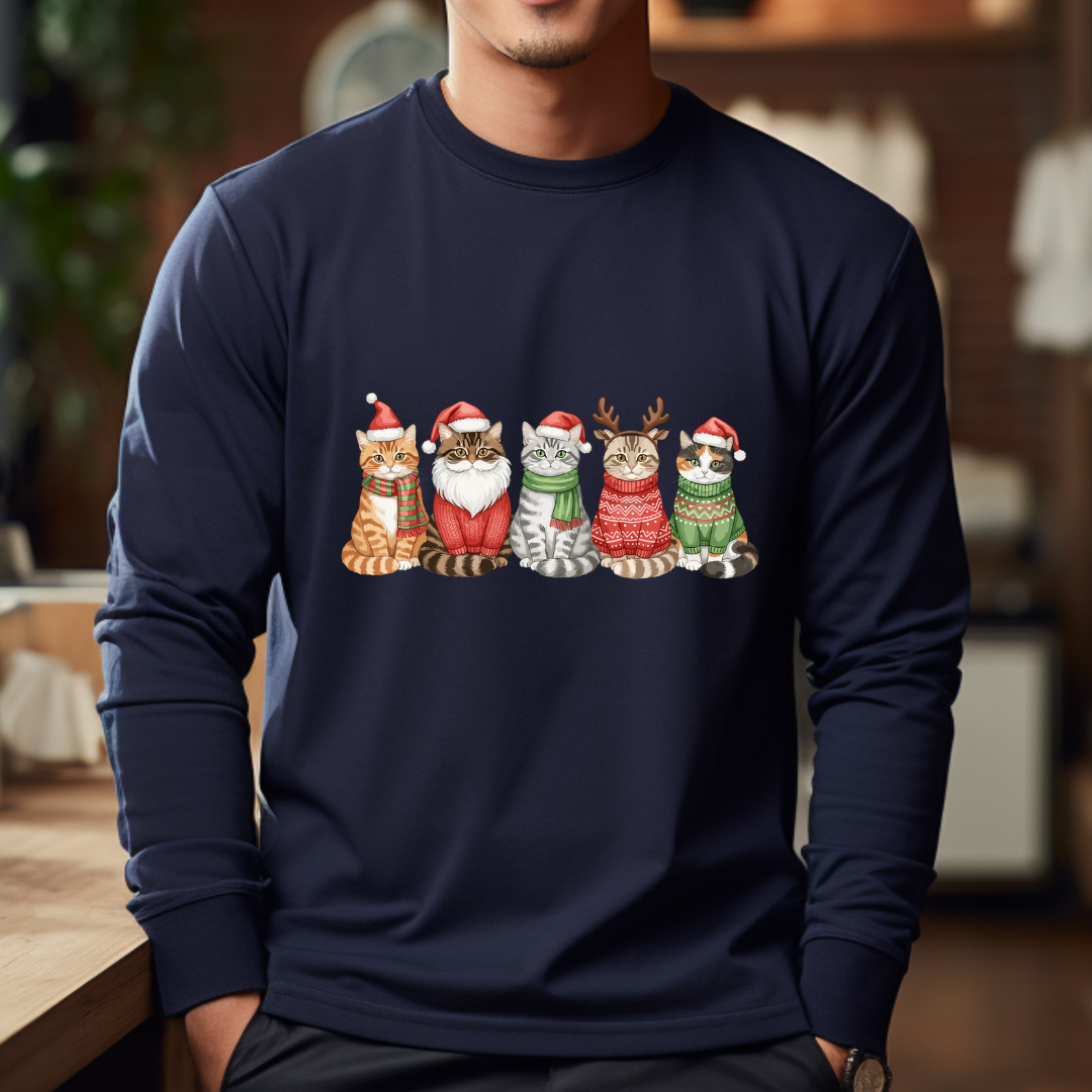 Christmas Cats - Winter Unisex Jersey Long Sleeve Tee