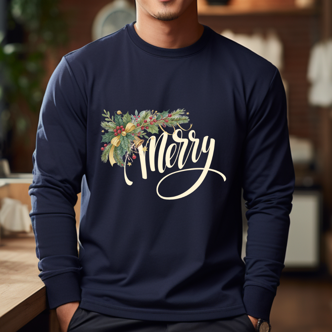 Merry - Christmas Unisex Jersey Long Sleeve Tee