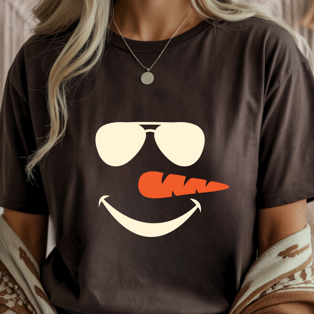 Snowman with Glasses - Winter Unisex T-Shirt