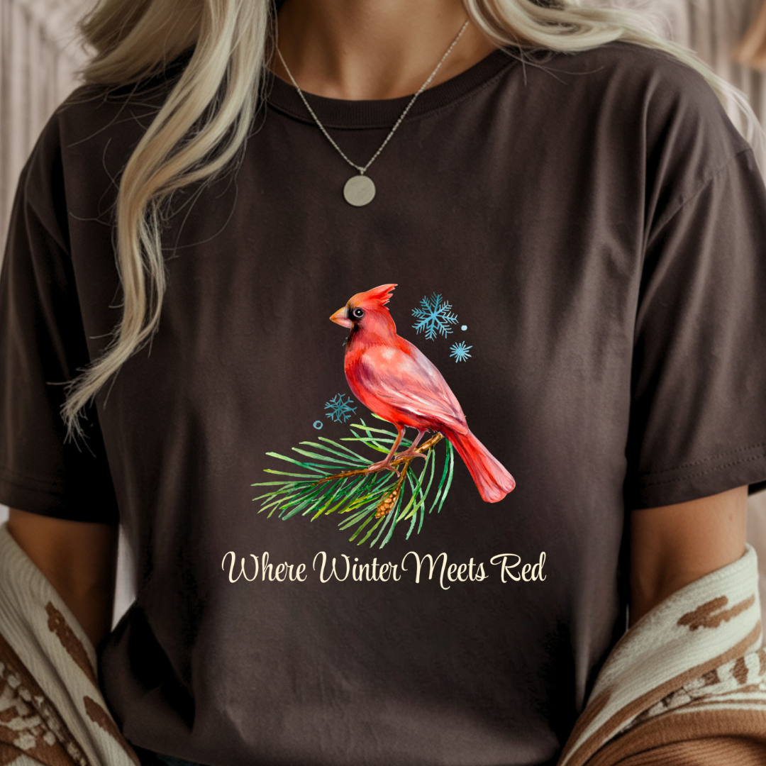Where Winter Meets Red - Winter Unisex T-Shirt