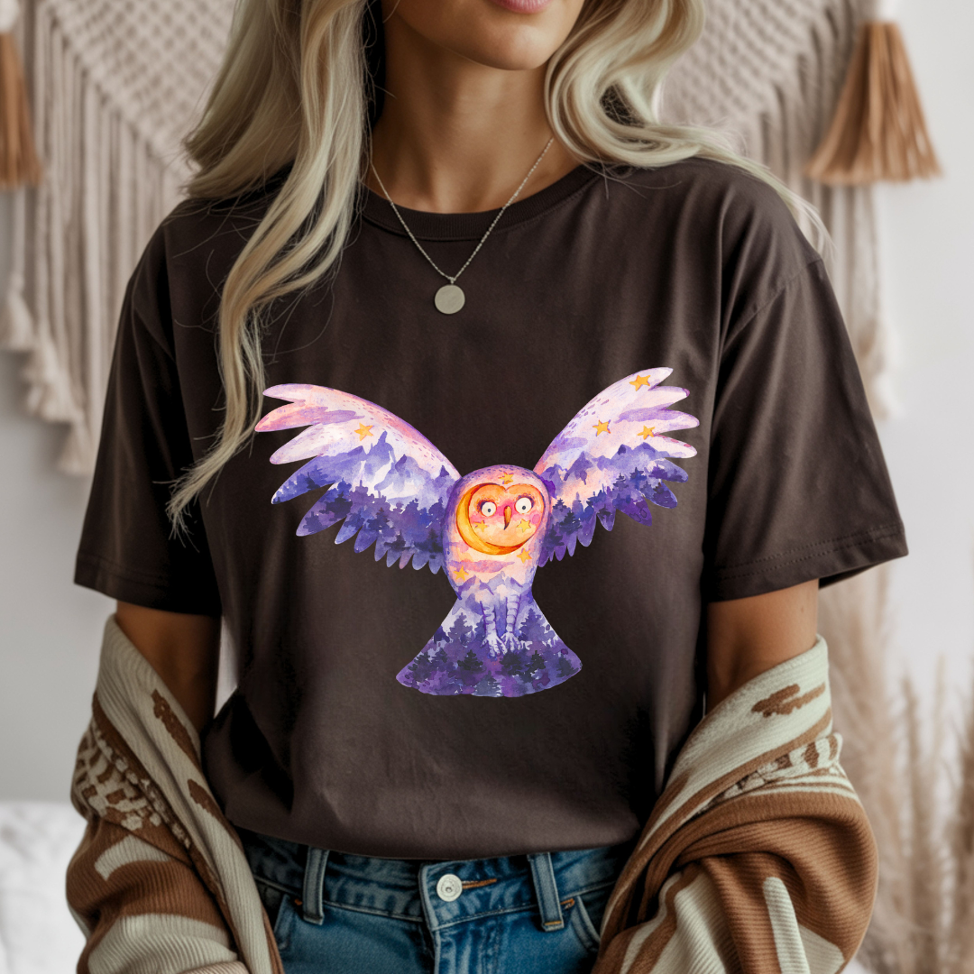 Halloween Owl in the Sky Unisex T-Shirt