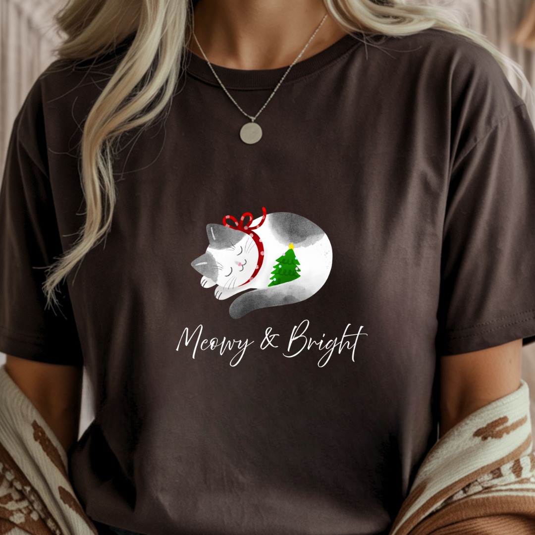 Meowy & Bright - Christmas Unisex T-Shirt