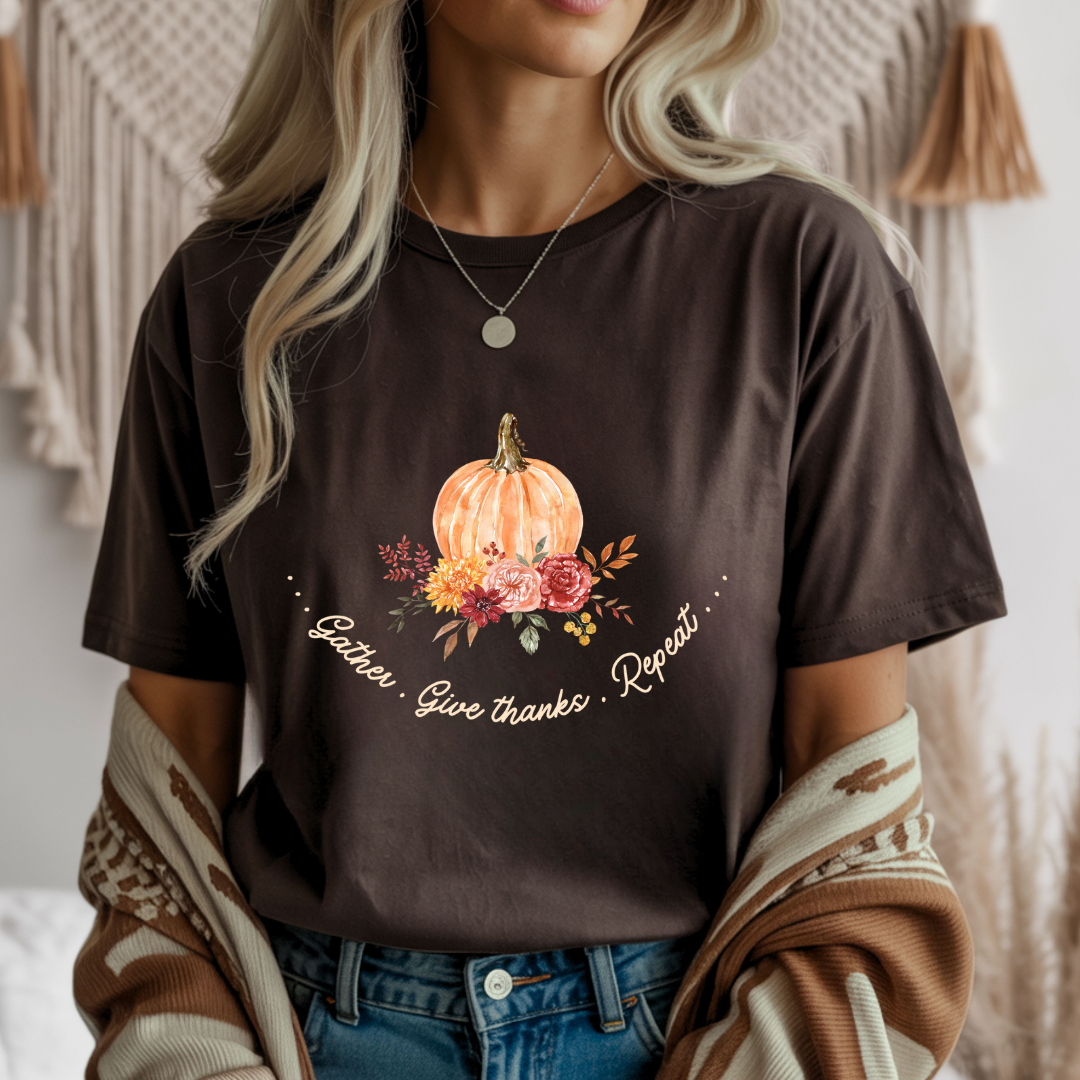 Gather. Give Thanks. Repeat. Unisex T-Shirt