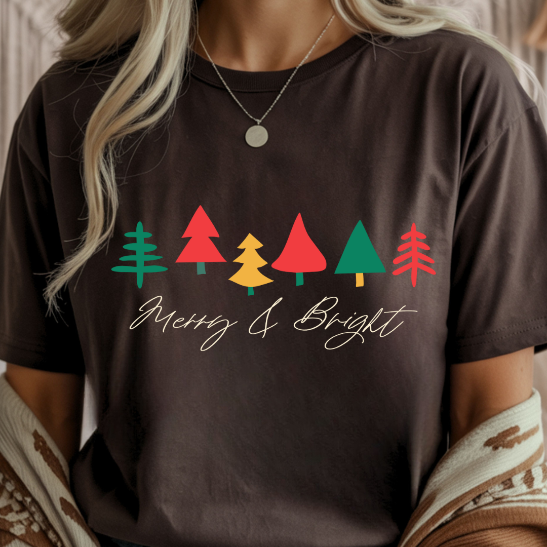 Merry & Bright Trees - Christmas Unisex T-Shirt