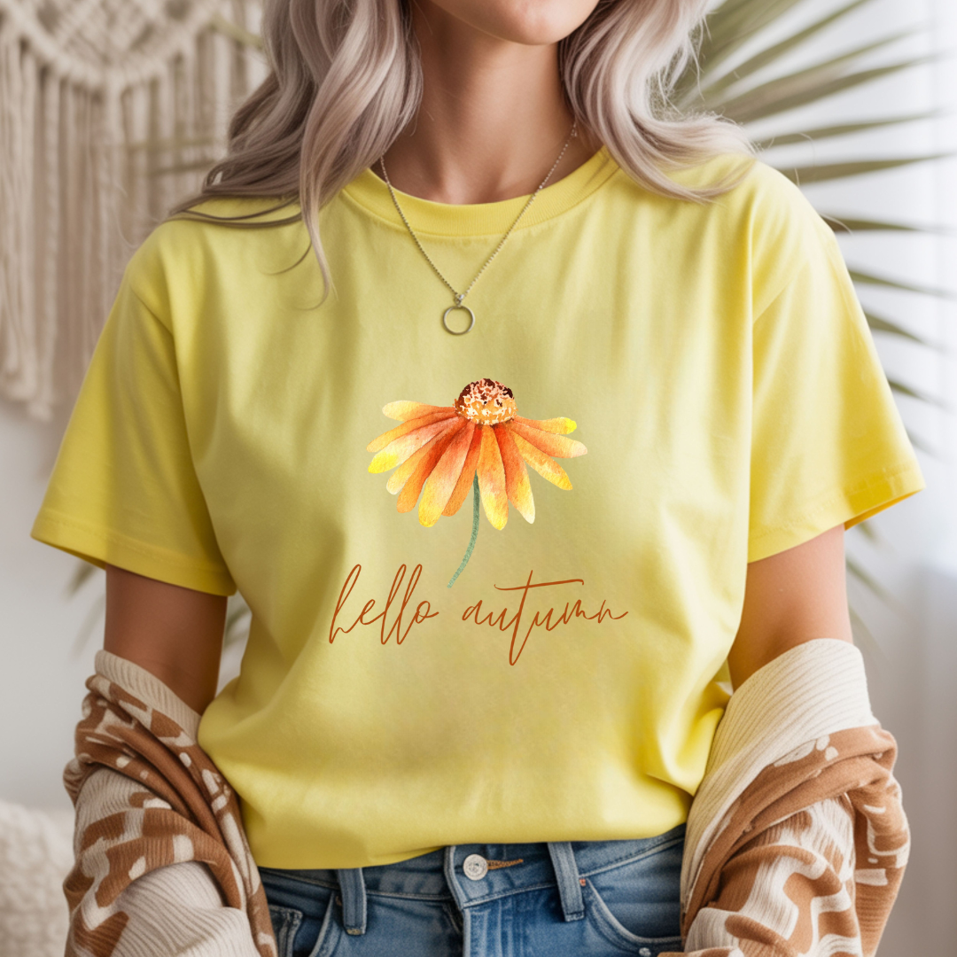 Hello Autumn - Flower Unisex T-Shirt