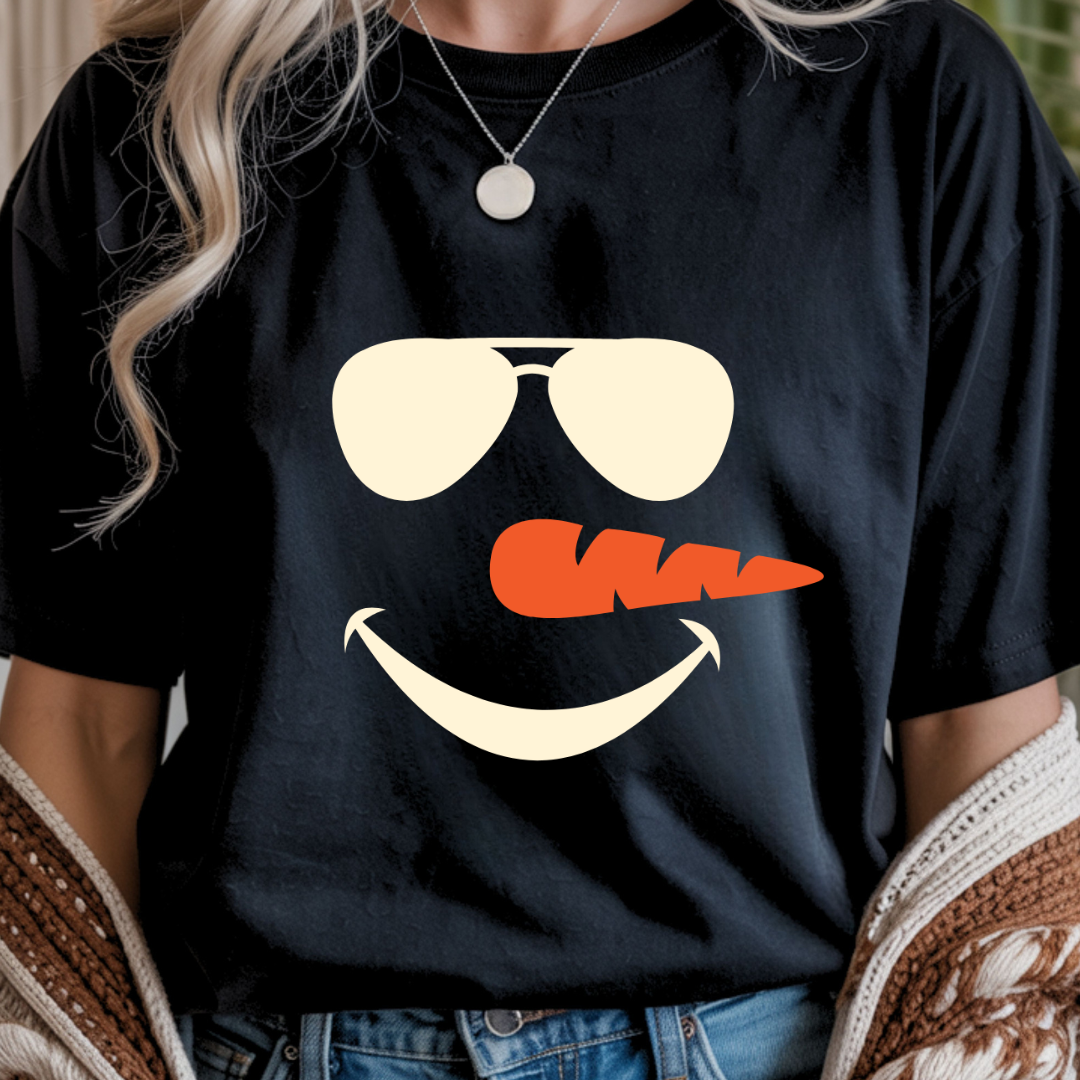 Snowman with Glasses - Winter Unisex T-Shirt