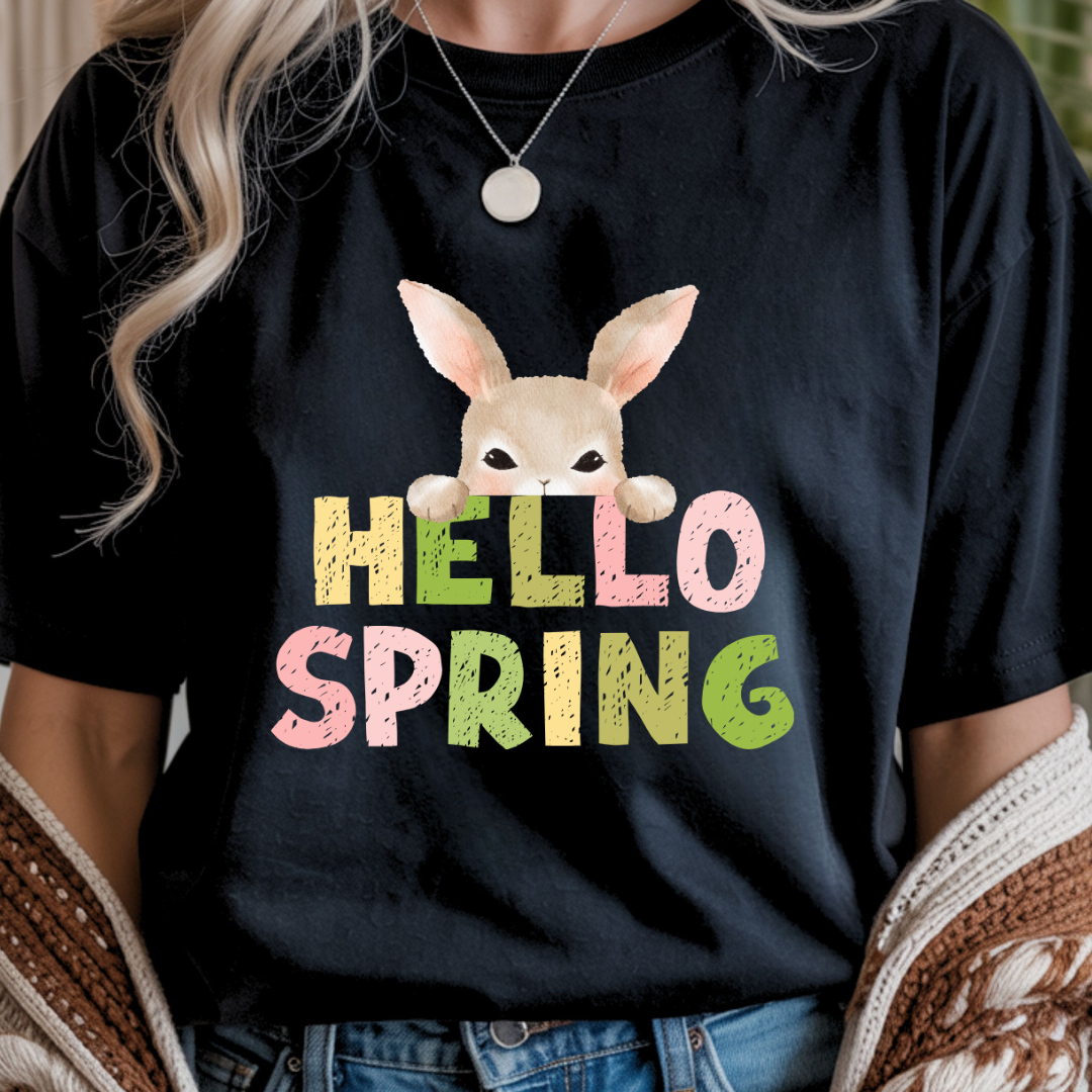 Hello Spring Bunny - Spring Unisex T-Shirt
