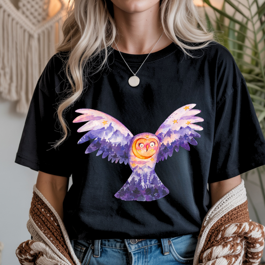 Halloween Owl in the Sky Unisex T-Shirt