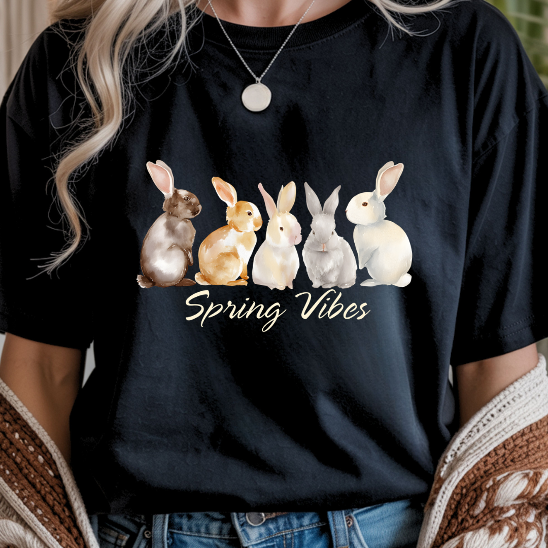 Spring Vibes Bunnies - Spring Unisex T-Shirt