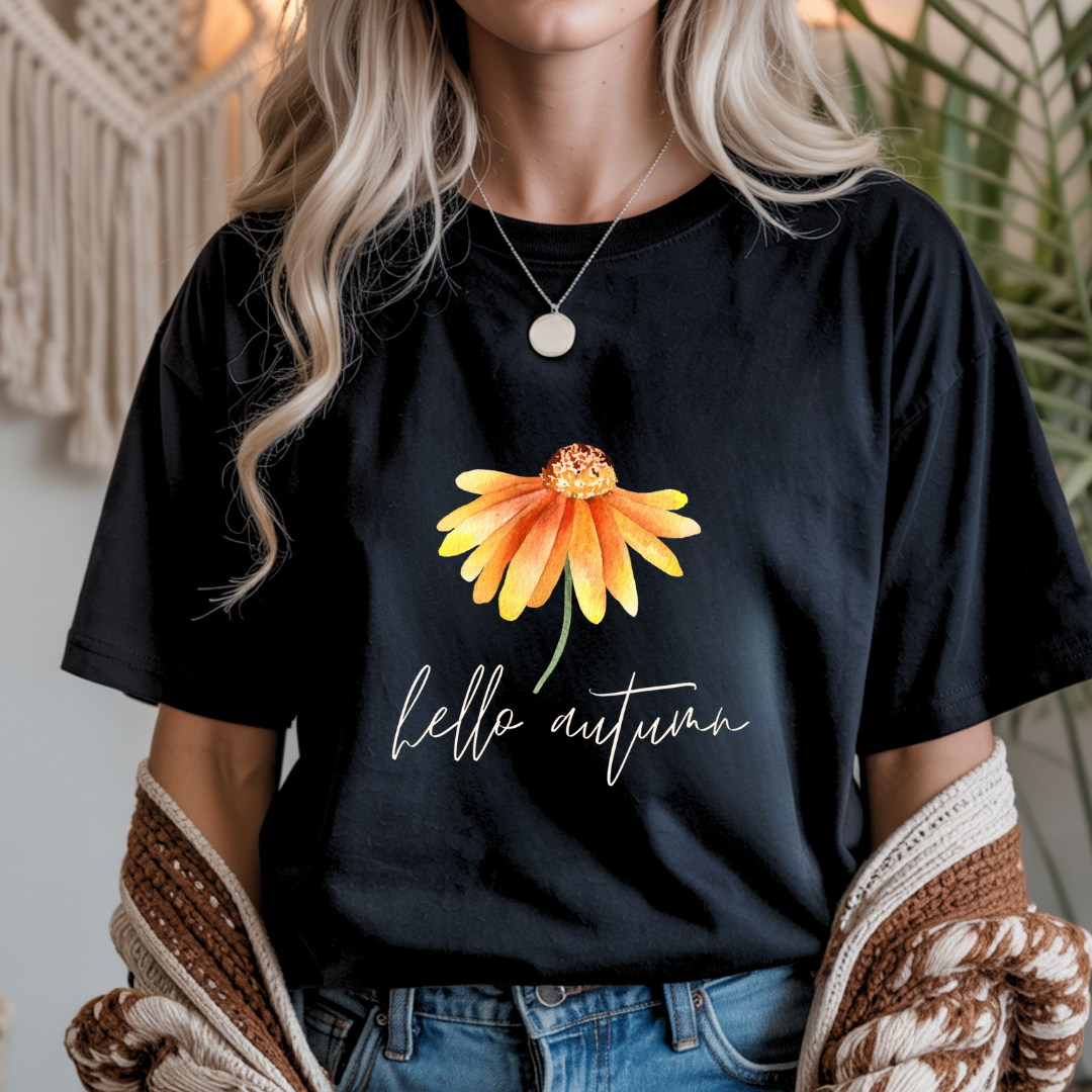 Hello Autumn - Flower Unisex T-Shirt