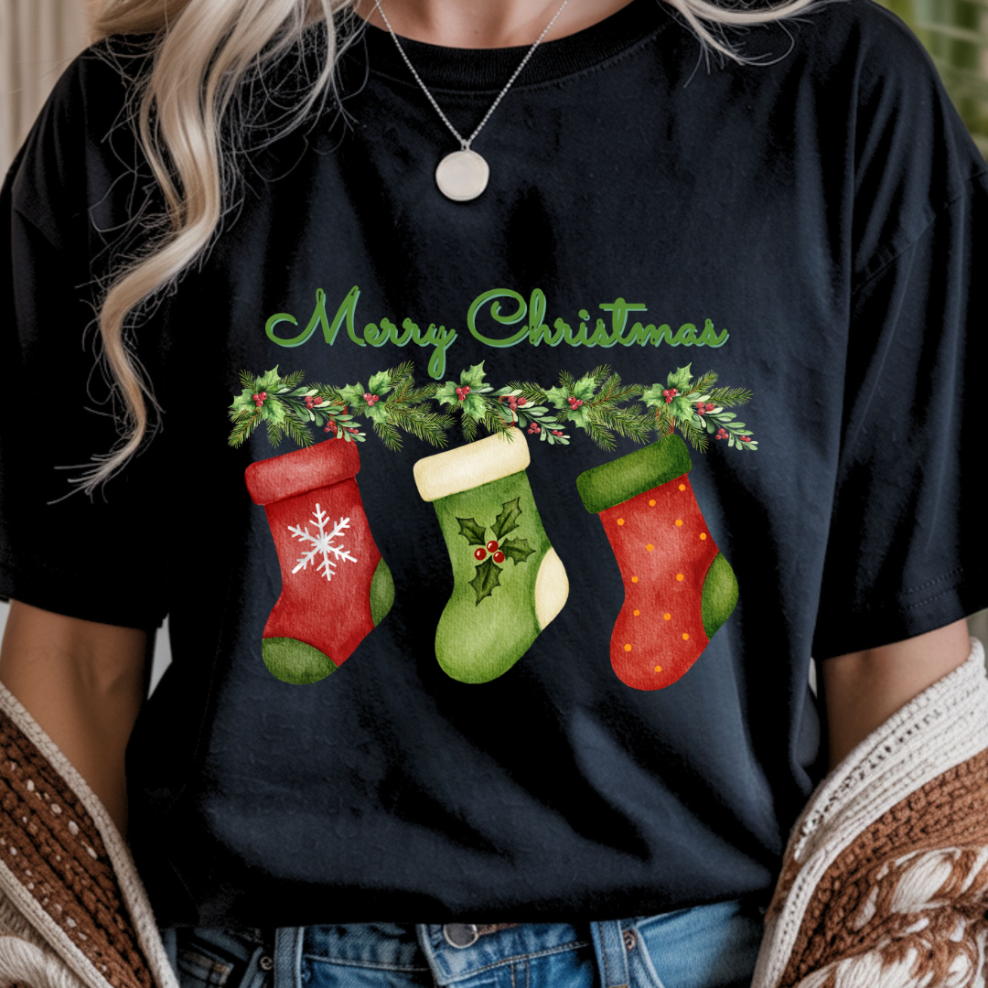 Merry Christmas Stockings - Christmas Unisex T-Shirt