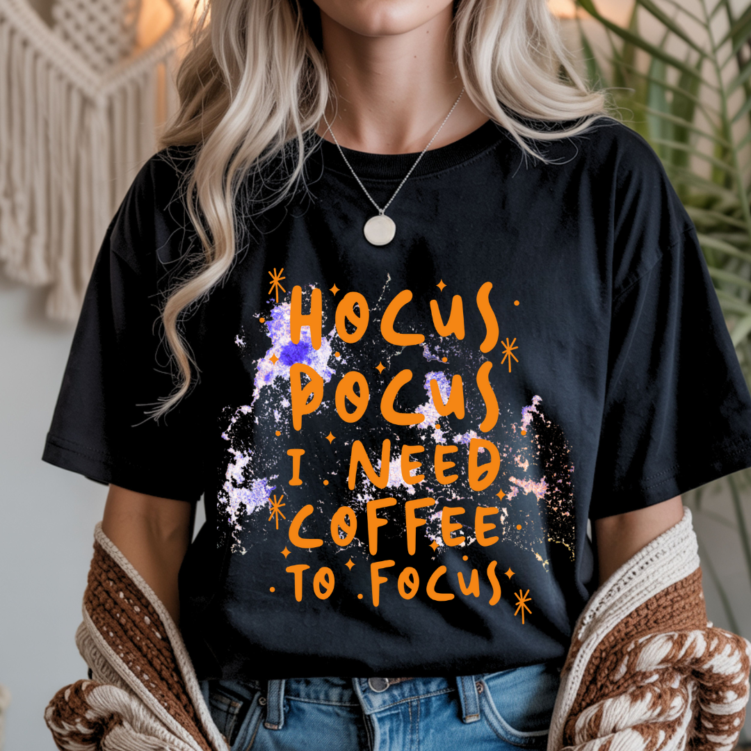 Hocus Pocus I Need Coffee to Focus - Halloween Unisex T-Shirt