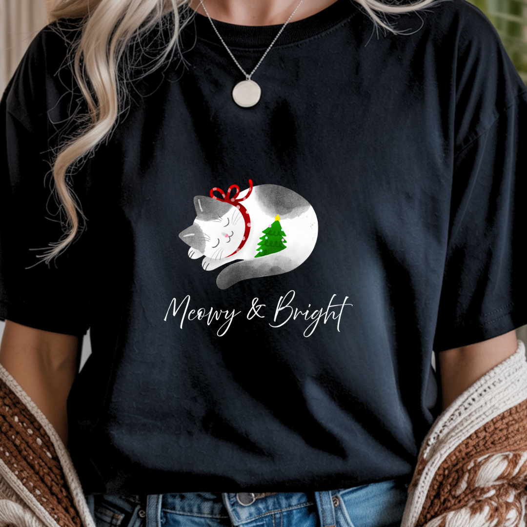 Meowy & Bright - Christmas Unisex T-Shirt