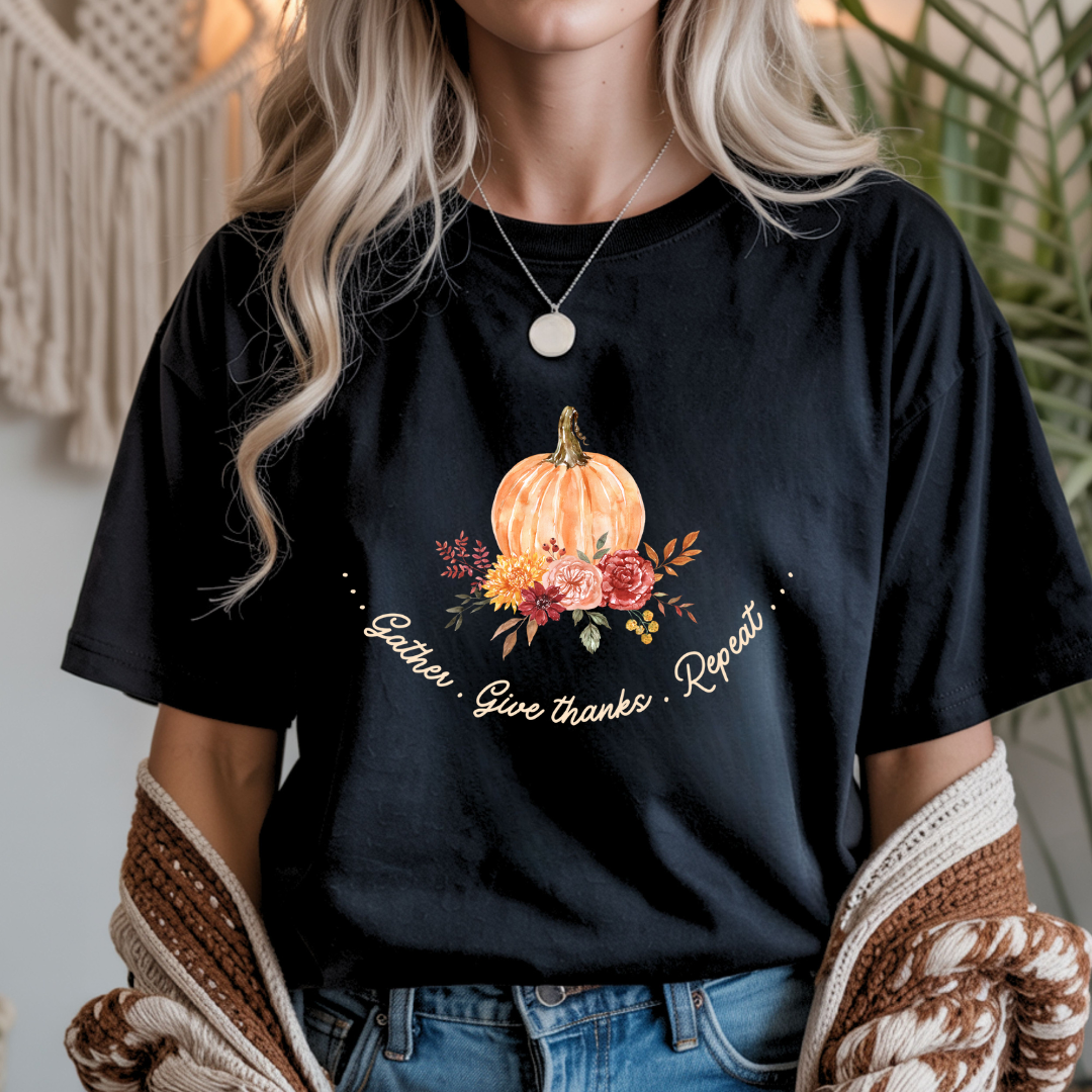 Gather. Give Thanks. Repeat. Unisex T-Shirt