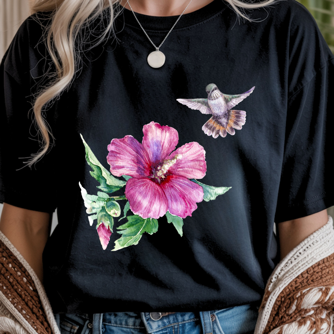 Hummingbird in Bloom - Spring Unisex T-Shirt