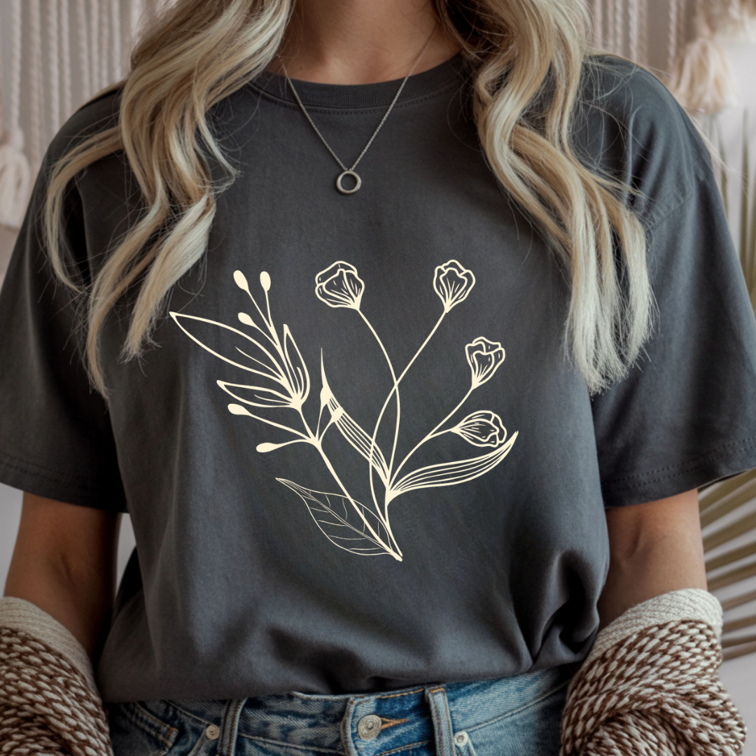 Minimal Botanical Line - Spring Unisex T-Shirt