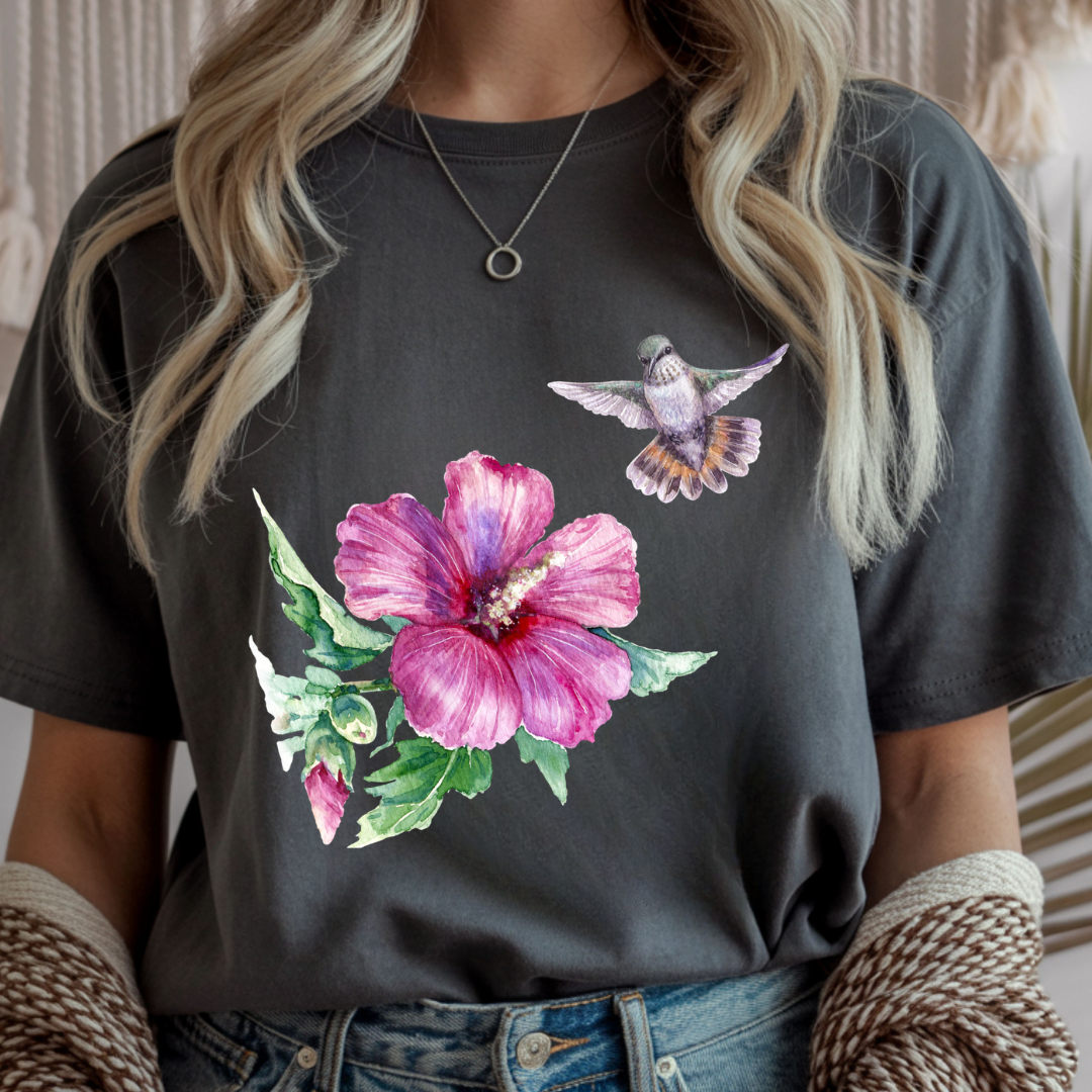 Hummingbird in Bloom - Spring Unisex T-Shirt