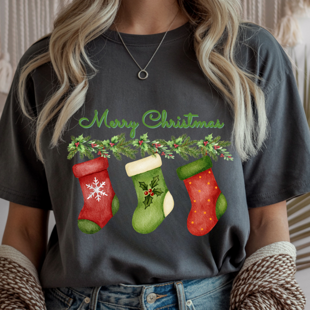 Merry Christmas Stockings - Christmas Unisex T-Shirt