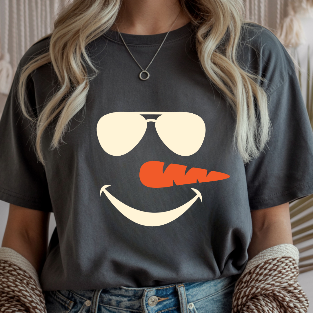 Snowman with Glasses - Winter Unisex T-Shirt