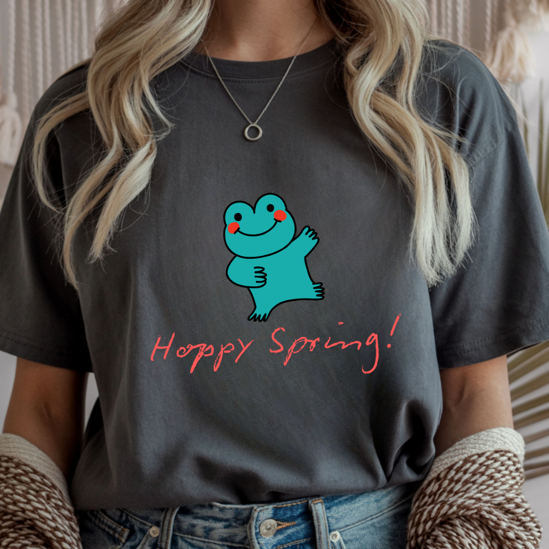 Hoppy Spring Frog - Spring Unisex T-Shirt