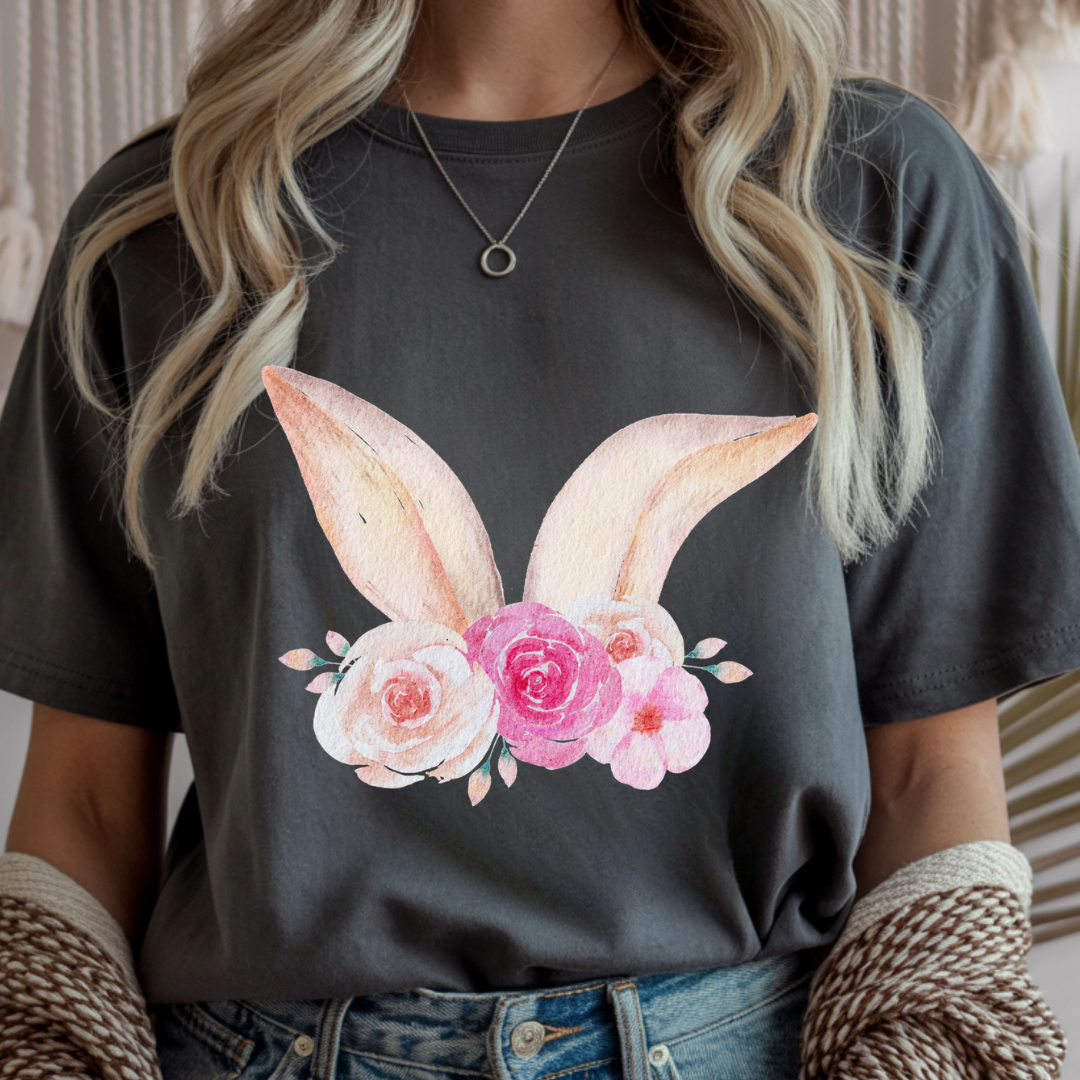 Floral Bunny Ears - Spring Unisex T-Shirt