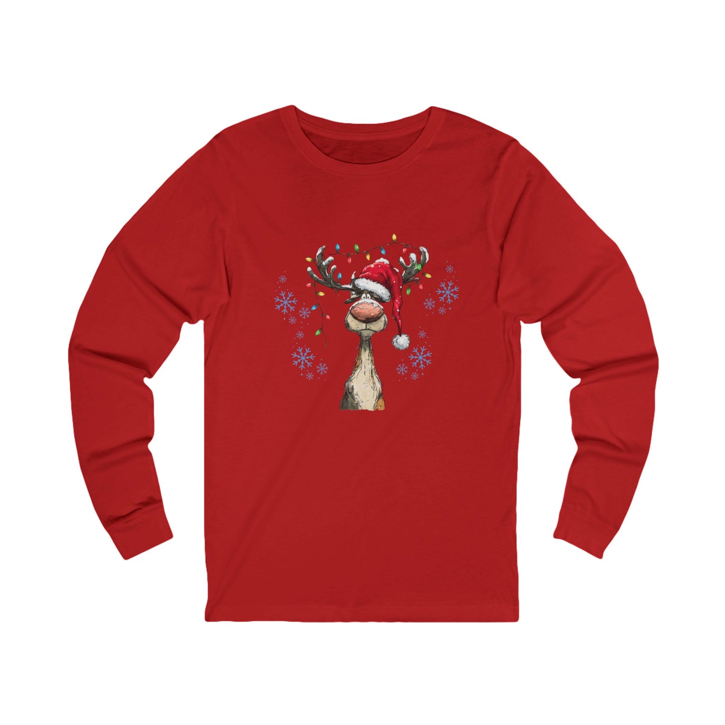 Vintage Reindeer - Christmas Unisex Jersey Long Sleeve Tee