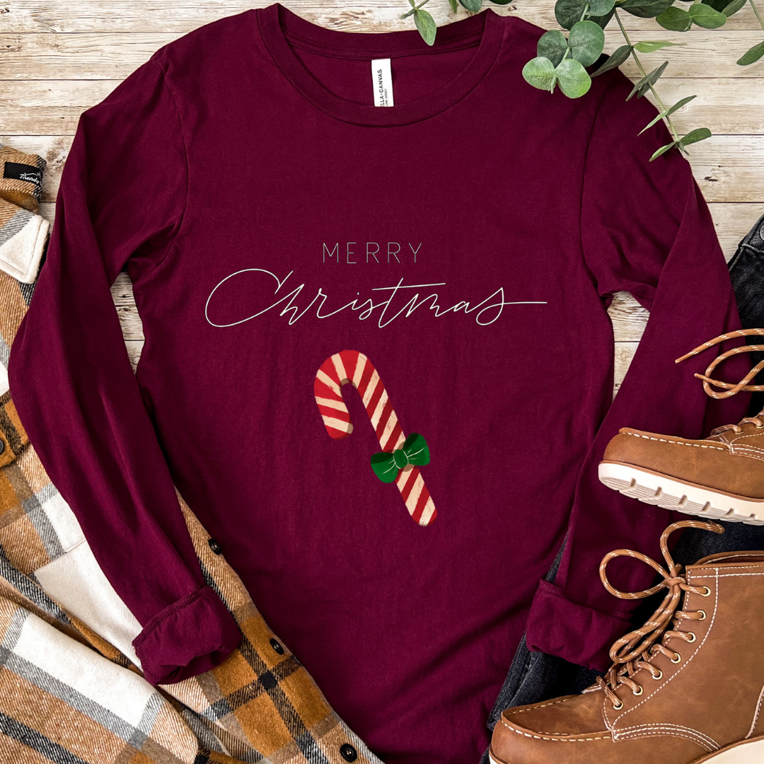 Candy Cane - Christmas Unisex Jersey Long Sleeve Tee