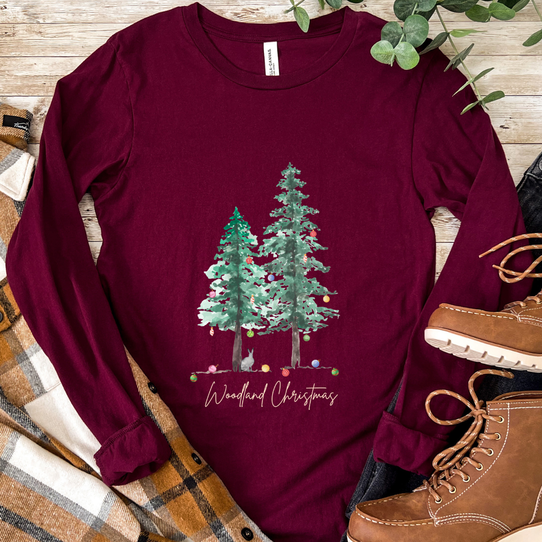 Woodland Christmas - Winter Unisex Jersey Long Sleeve Tee